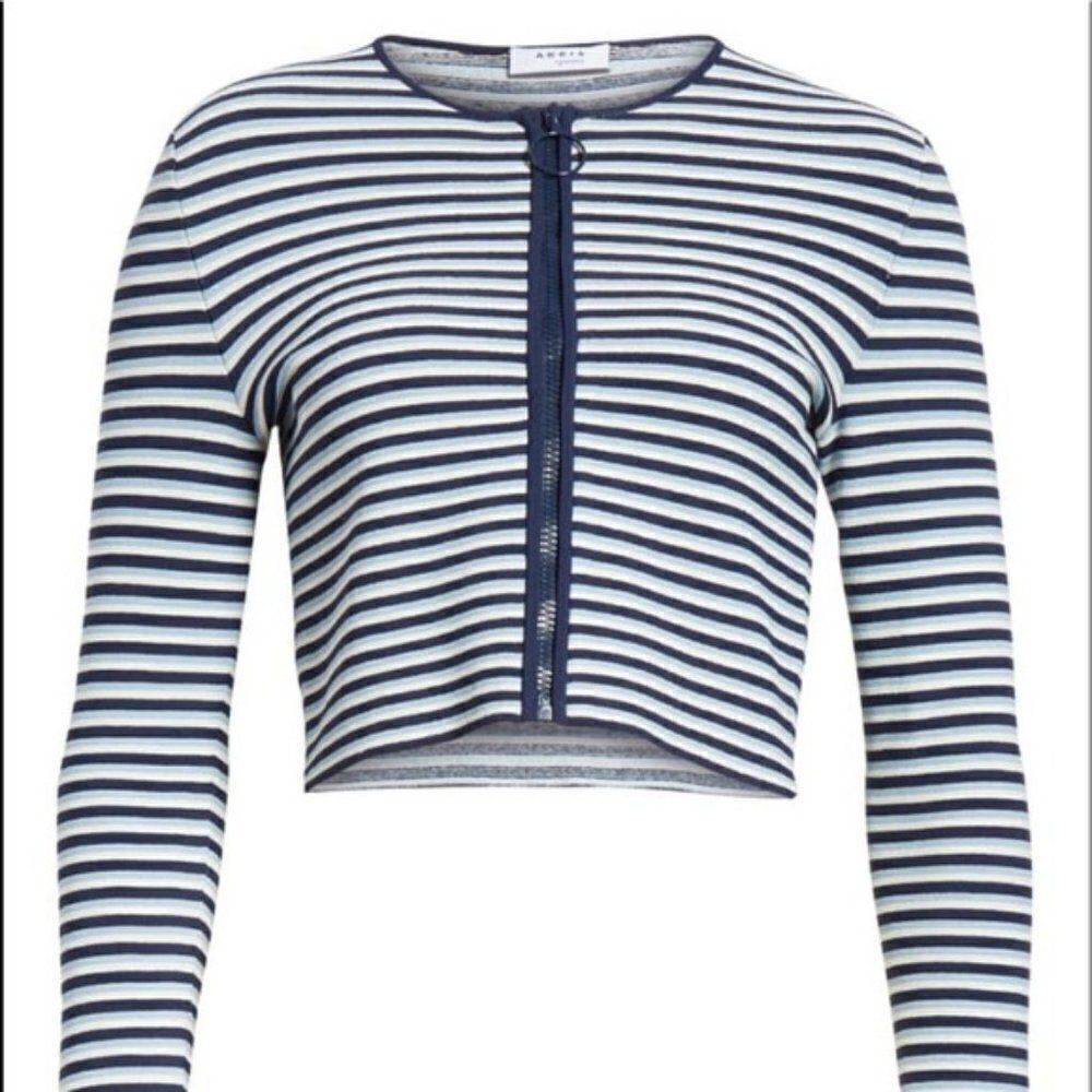Akris Punto Stripe Crop Cardigan sz 10
